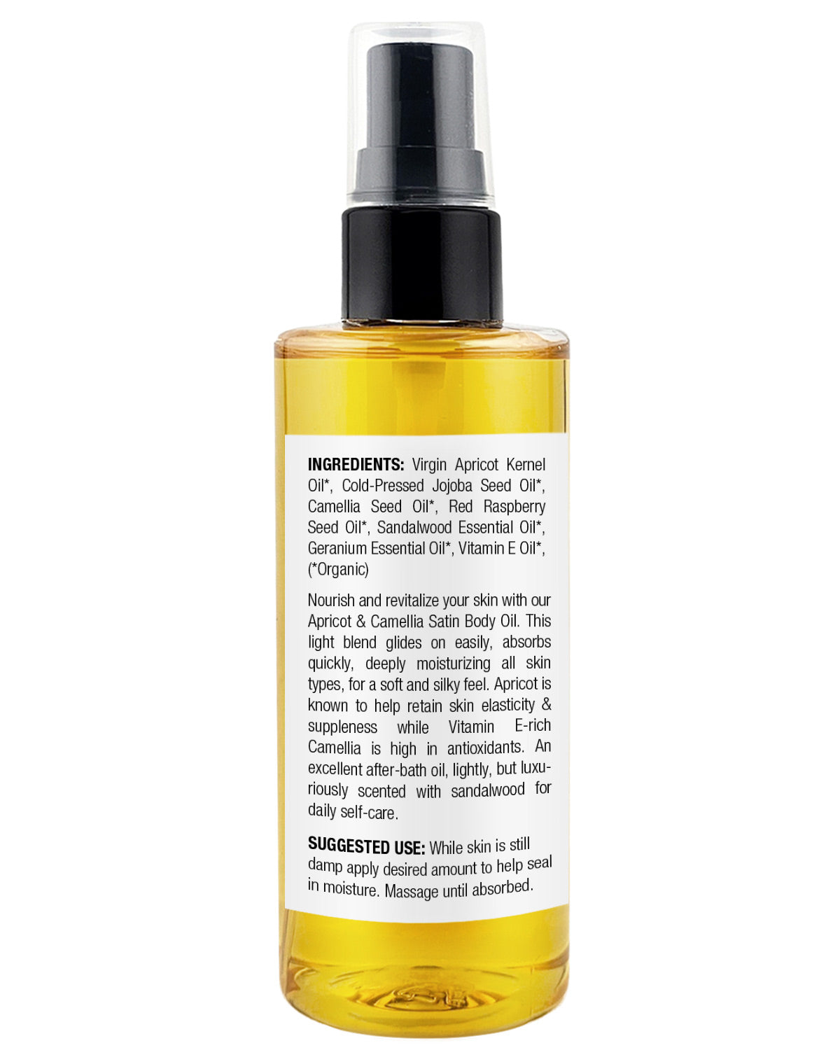 Apricot & Camellia Satin Body Oil 4oz