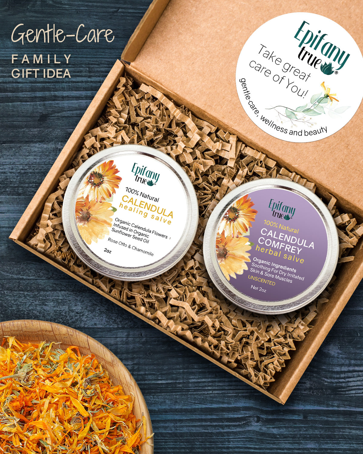 Calendula Healing Salve and Calendula & Comfrey Salve 2oz Bundle