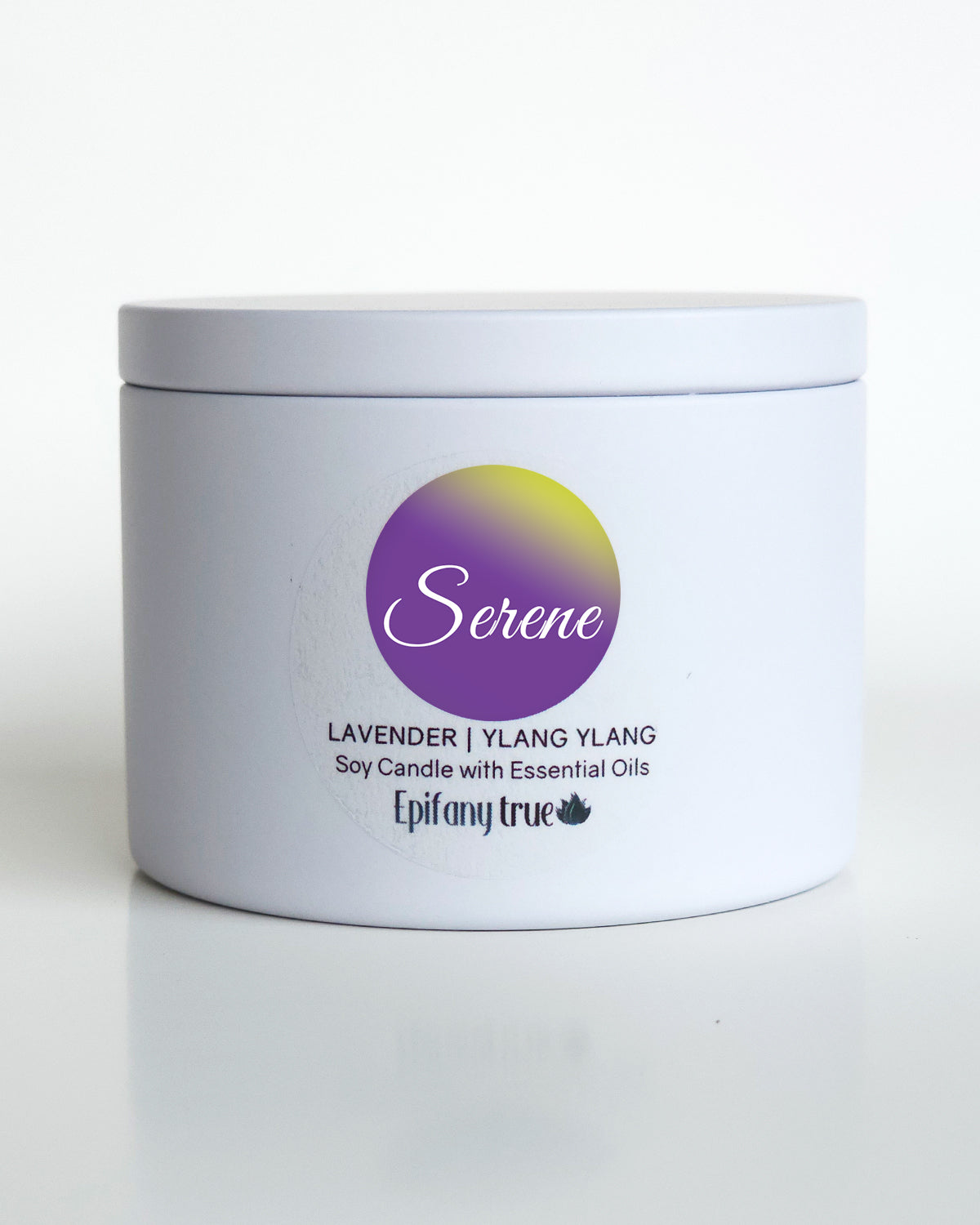 SERENE Lavender and Ylang Ylang Wellness Candle with Organic Soy Wax and Essential Oils 8oz