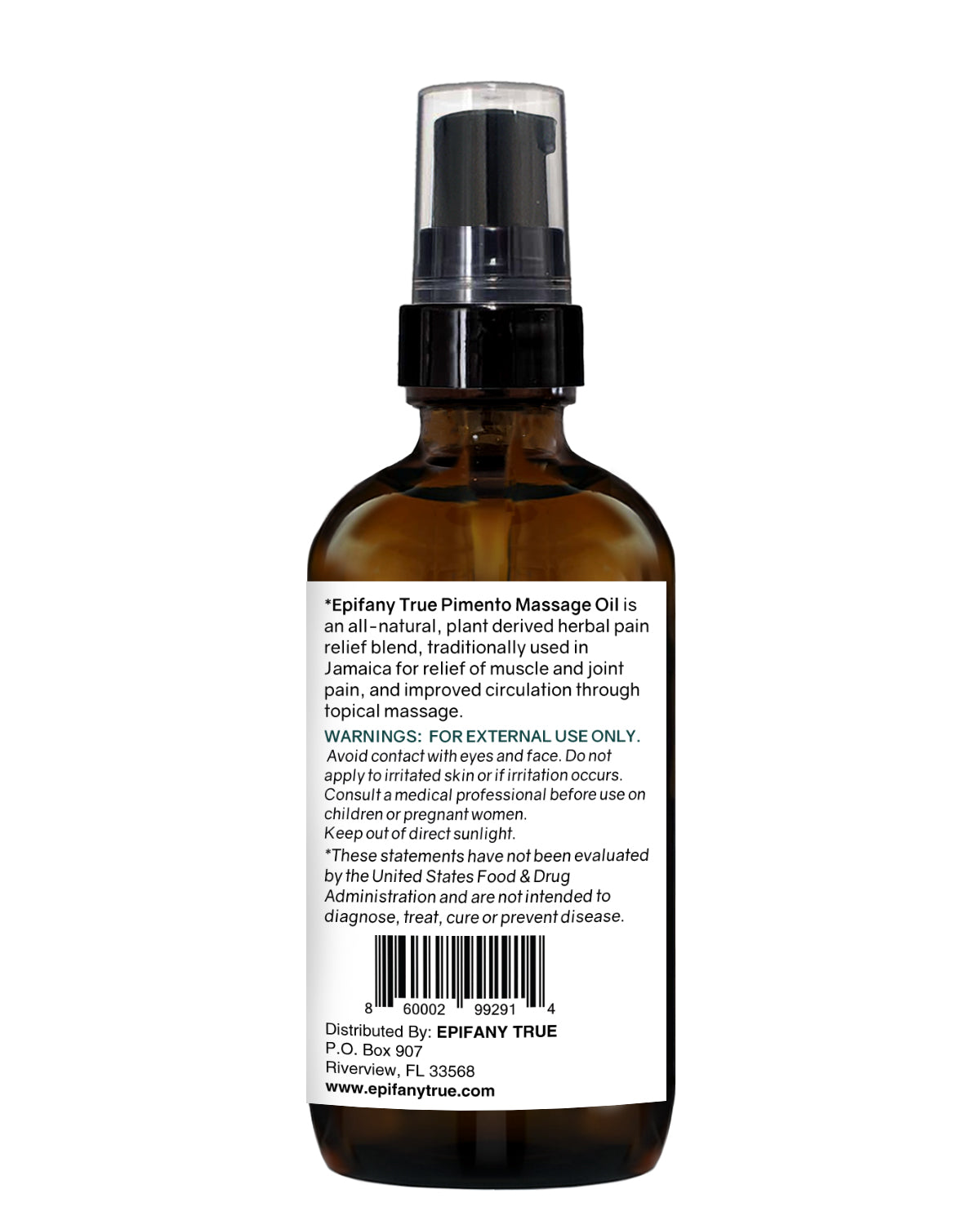 100% Natural Pimento Massage Oil 4oz