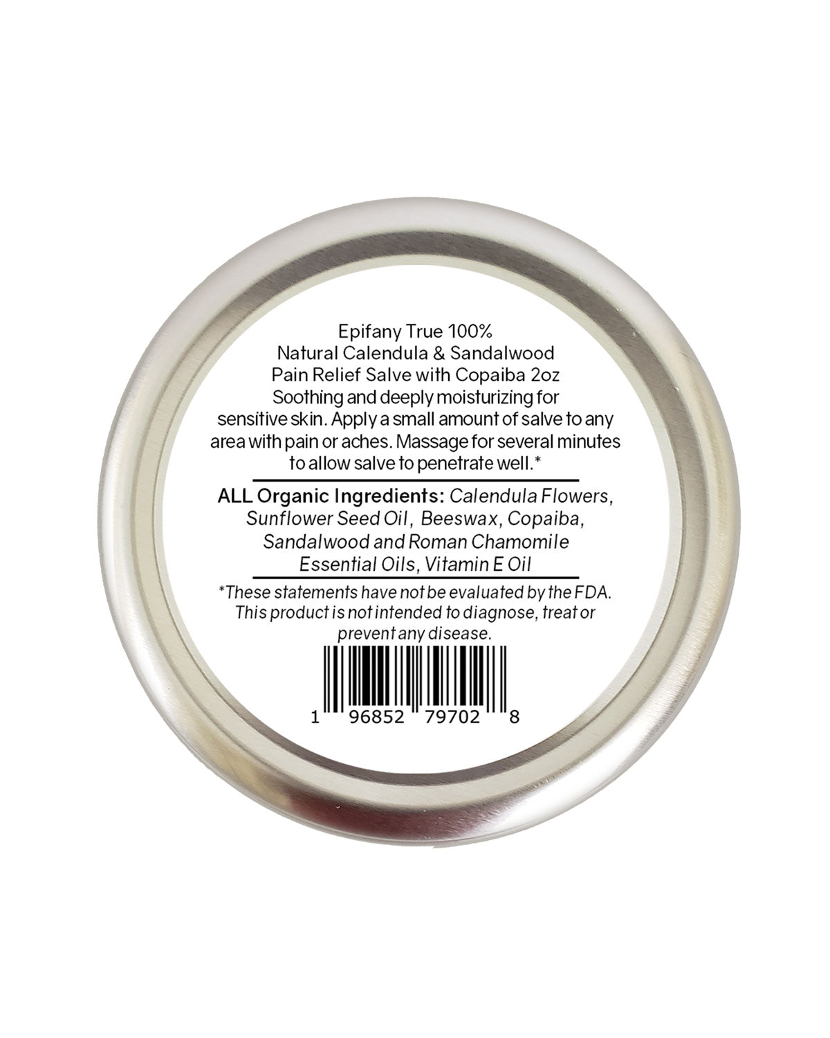100% Natural Calendula & Sandalwood Pain Relief Salve with Copaiba 2oz