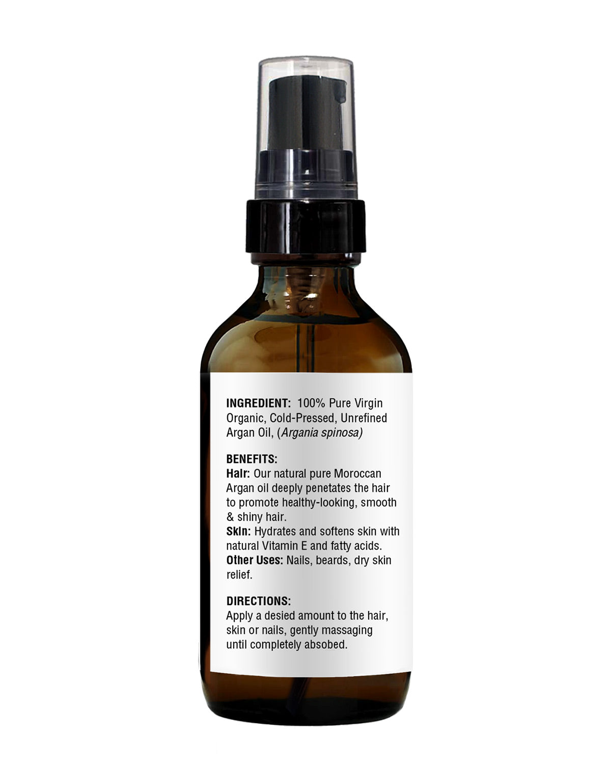 Epifany True Organic Moroccan Argan Oil 2oz for hair skin and nails - left