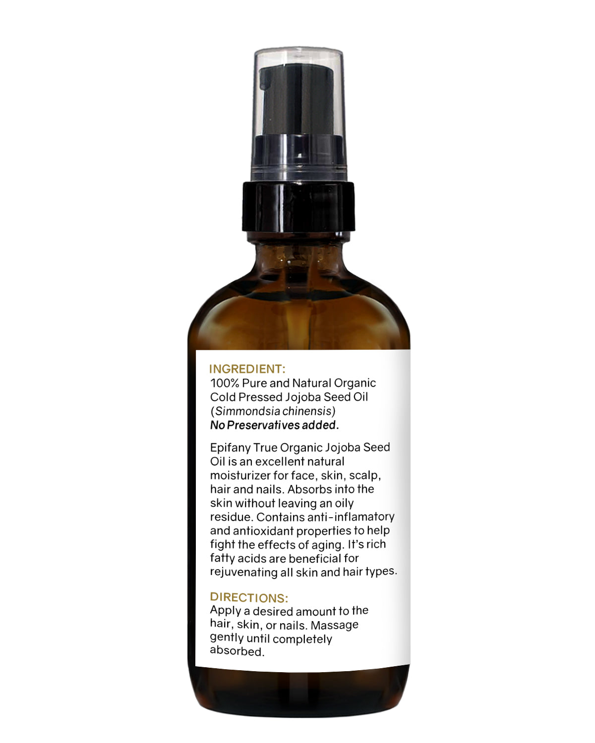 Organic Cold Pressed Jojoba Oil 4oz
