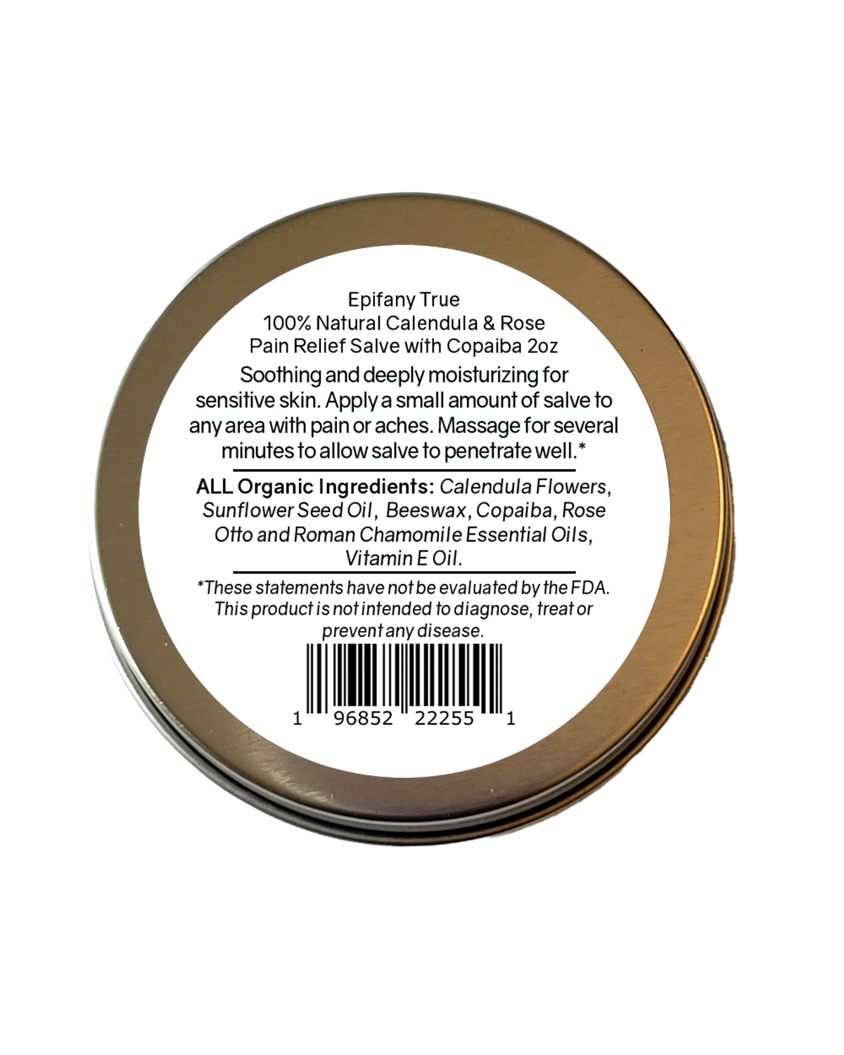 100% Natural Calendula & Rose Pain Relief Salve with Copaiba 2oz