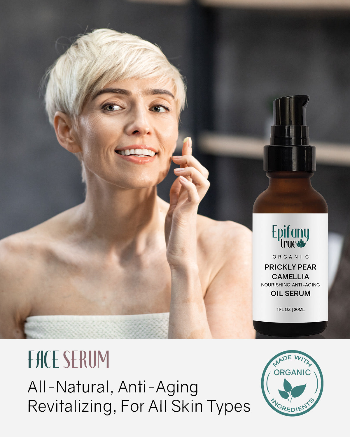 Organic Prickly Pear And Camellia Face Oil Serum 30ml