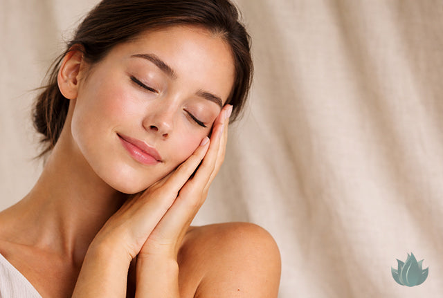 Woman with calm, natural skin representing gentle care for sensitive and delicate skin
