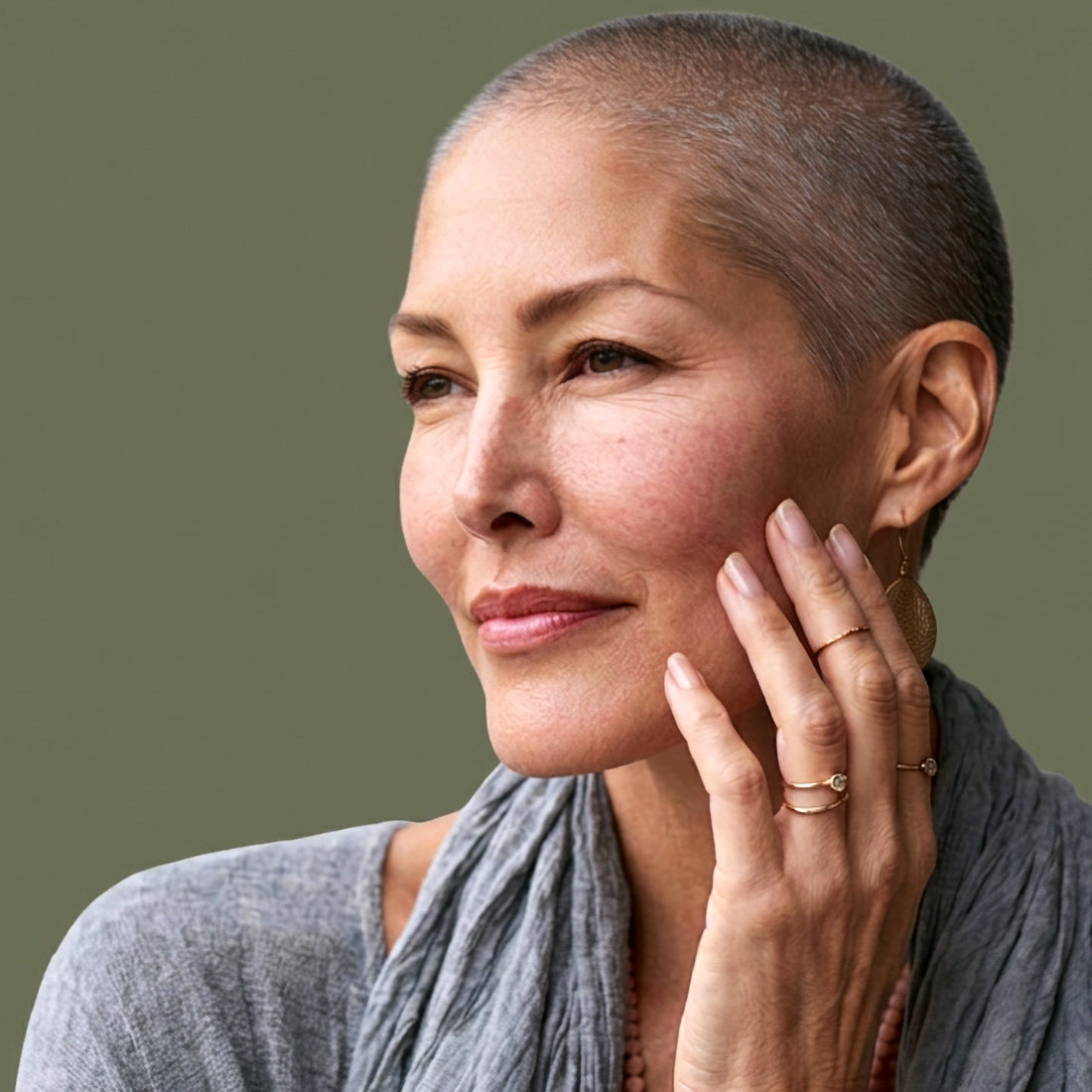 Mature woman natural sensitive skin. 