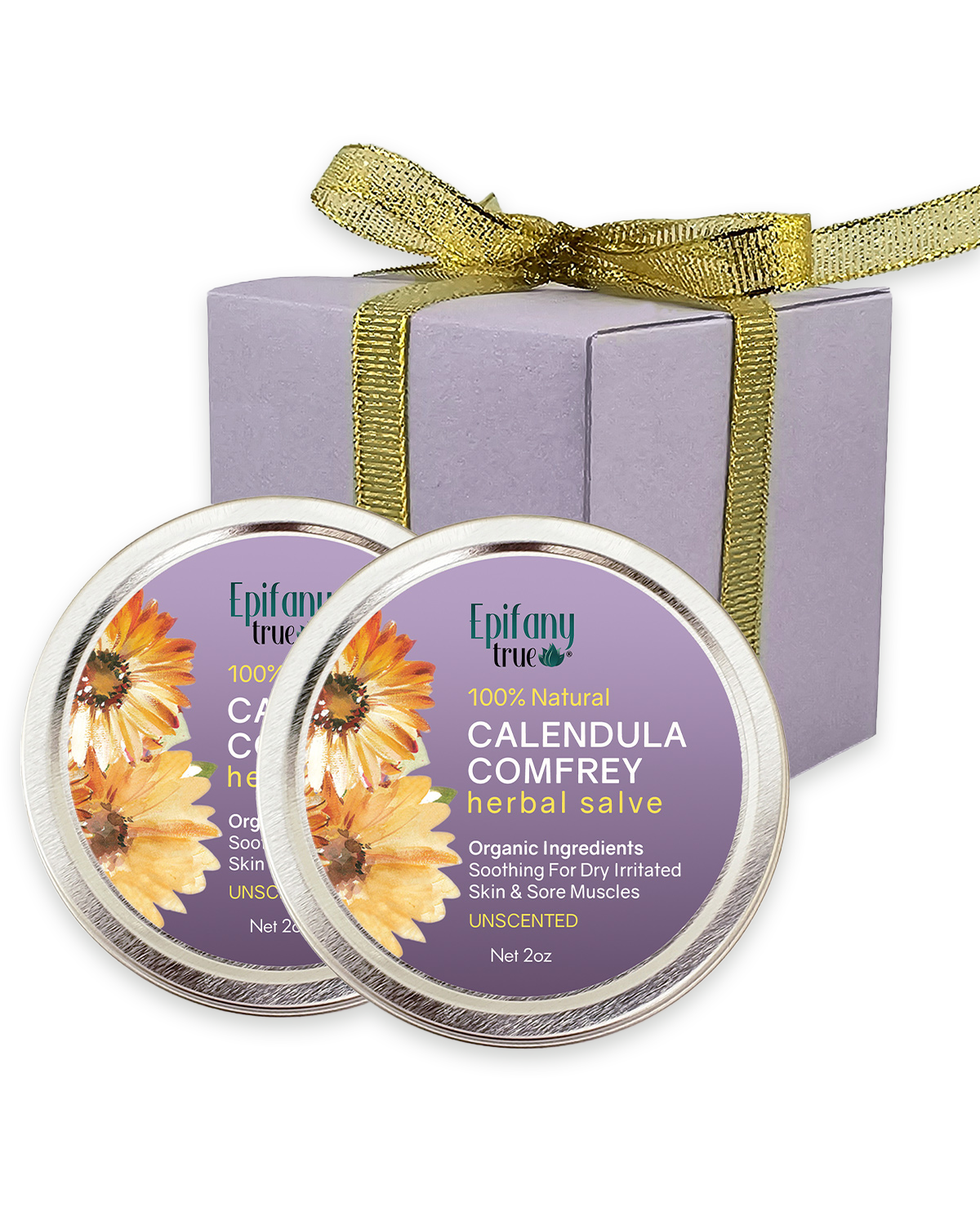 Calendula Comfrey Herbal Salve 2oz 2-Pack Gift Set