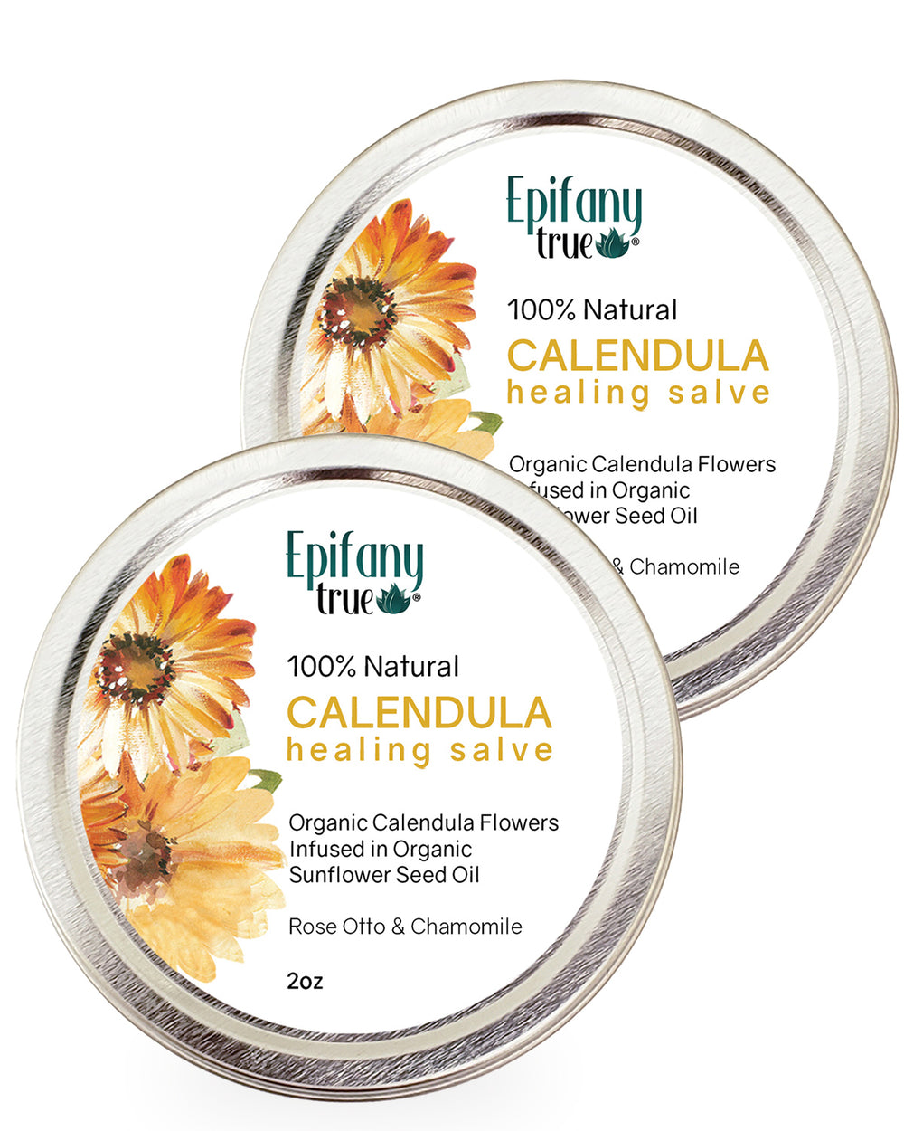 100% Natural Healing Calendula Salve 2oz 2-Pack