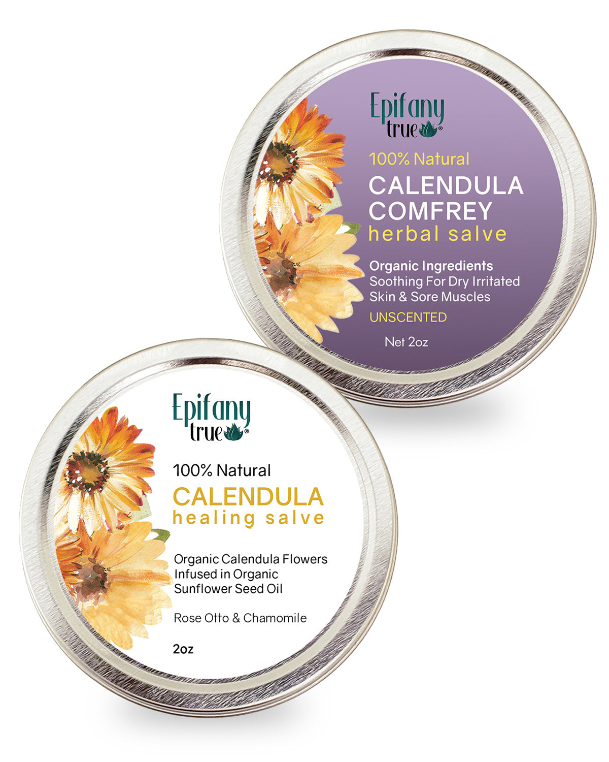 Calendula Healing Salve and Calendula & Comfrey Salve 2oz Bundle
