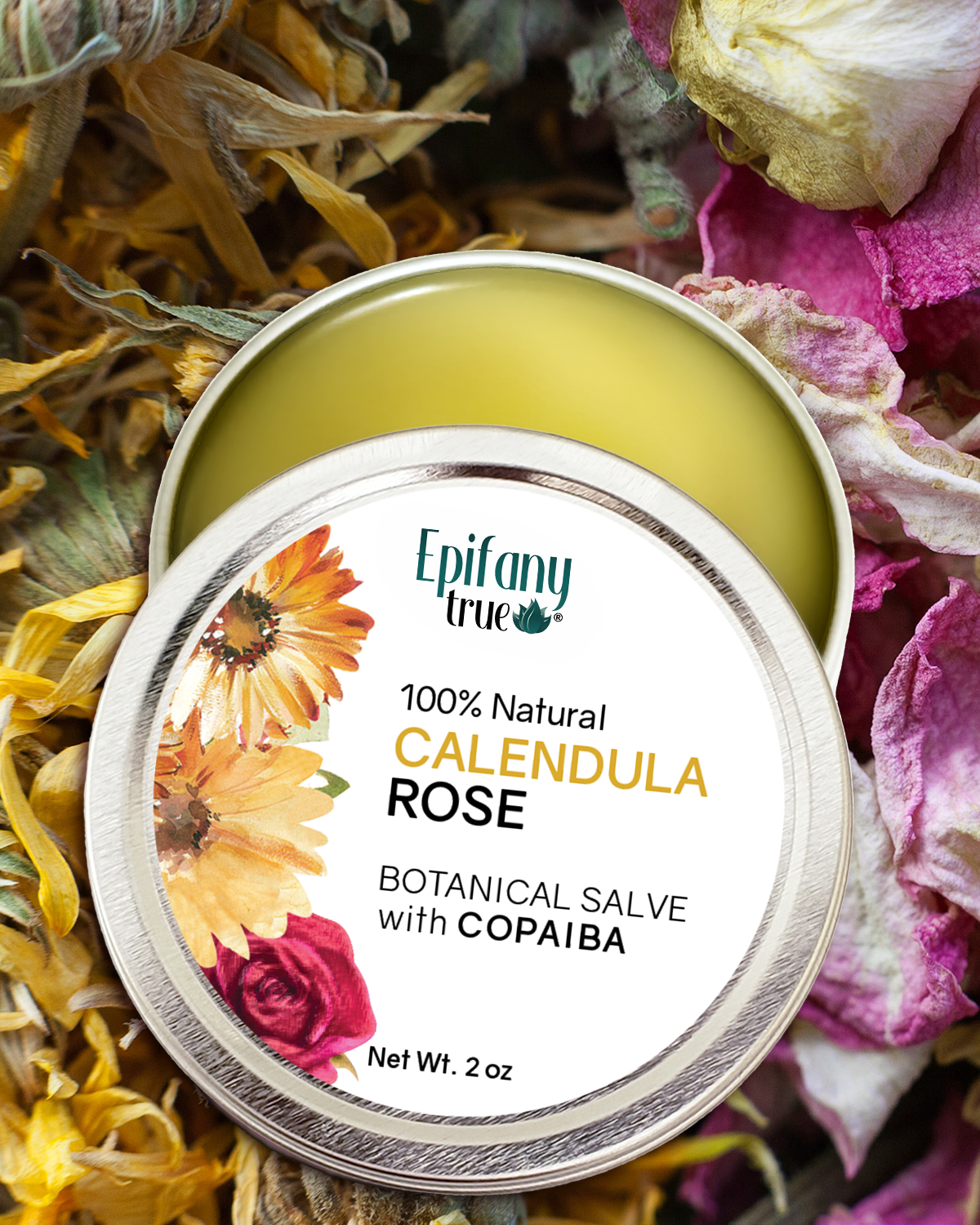 Calendula & Rose Pain Relief Salve with Copaiba 2oz