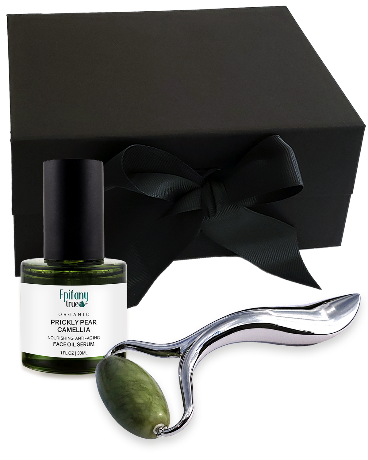Epifany True Organic Prickly Pear and Camellia Face Oil Serum, Jade Roller Gift Box Set