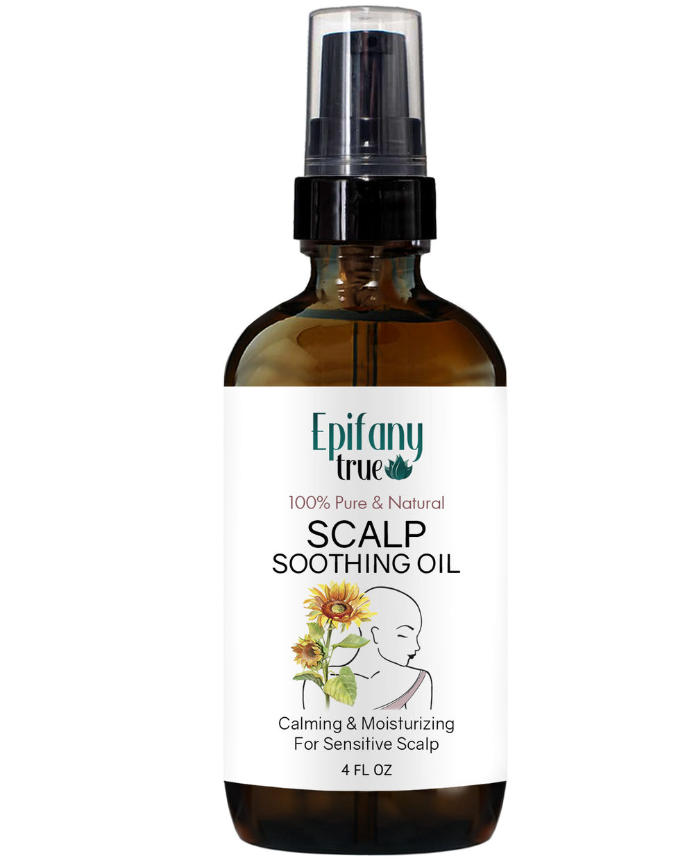 Epifany True 100% Pure & Natural Scalp Soothing Oil 4oz for tender dry itchy chemo scalp