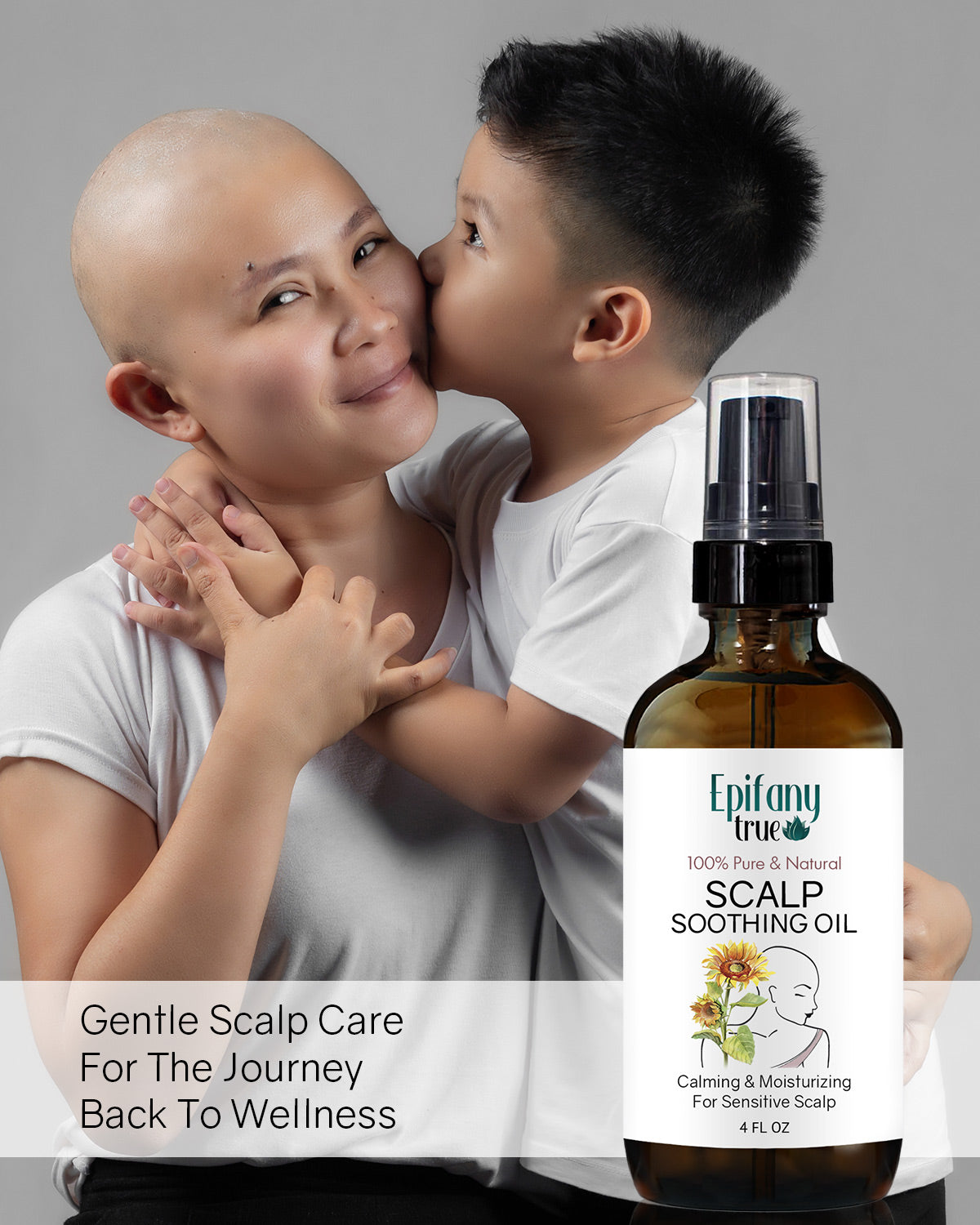 Epifany True 100% Pure & Natural Scalp Soothing Oil 4oz for tender dry itchy chemo scalp. Gentle care