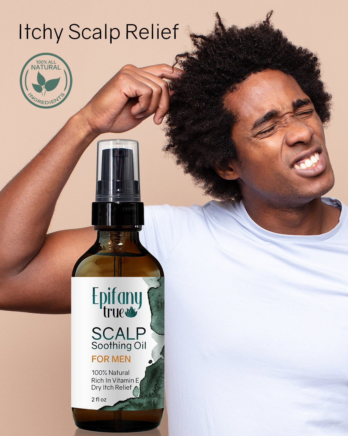 Epifany True 100% Natural Scalp Soothing Oil For Men 2oz itchy scalp relief