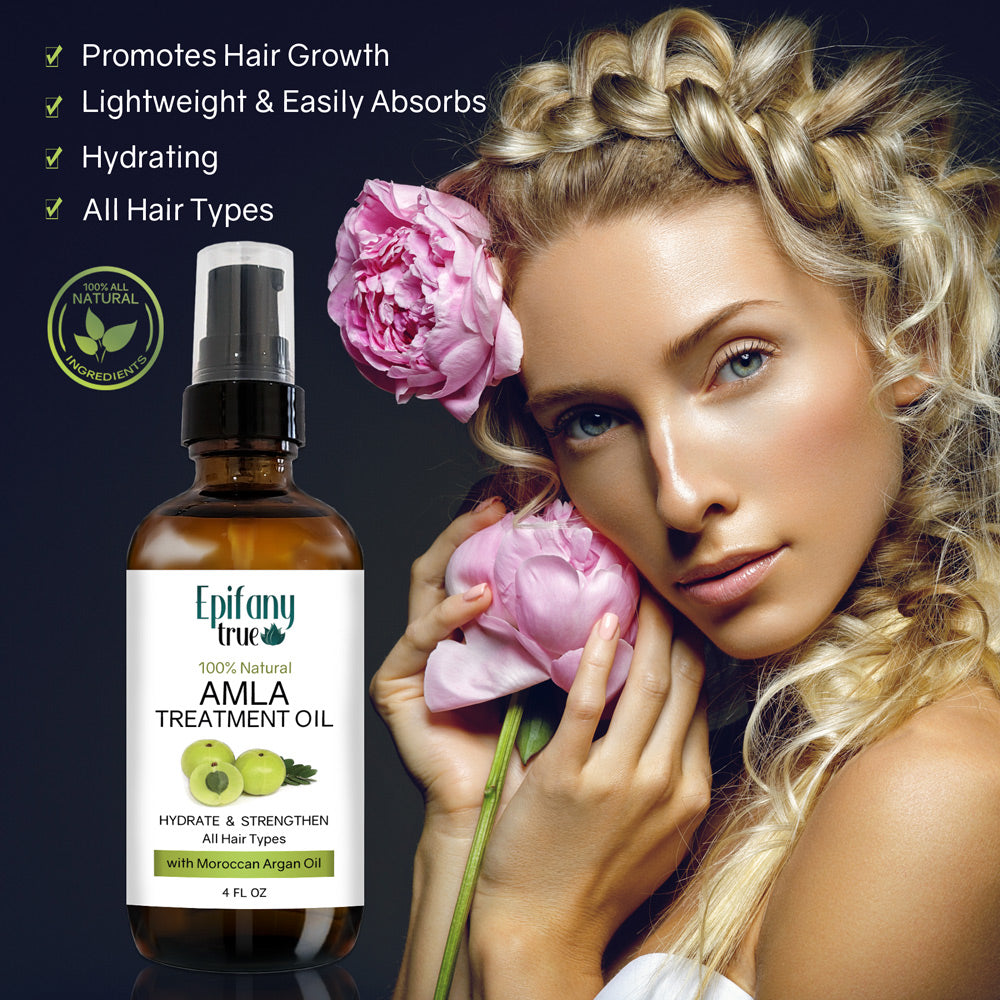 Epifany True Natural Amla Treatment Oil 4oz for all hair types blonde woman