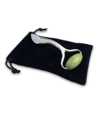Epifany True Natural Green Jade Face and Body Massage Roller for women and men in black pouch
