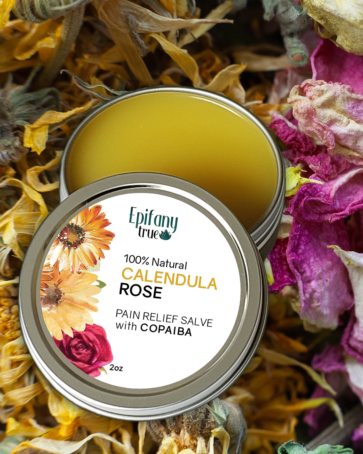 Calendula Oil 2oz and Calendula Rose Salve with Copaiba Bundle 2oz