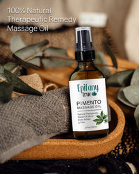 Epifany true Pimento Massage Oil 2oz is a 100% natural and therapeutic massage oil for body aches and pain.