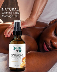 Epifany True Calendula Oil is a natural calming massage oil